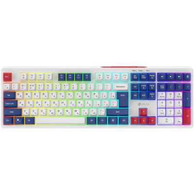 Клавиатура Оклик 725G белый/красный USB Multimedia for gamer LED (2070294) кабель 1.8м