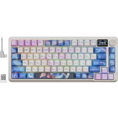 Клавиатура Redragon Flekact Pro гибридная, USB Type-A, Bluetooth, радиоканал, фиолетовый