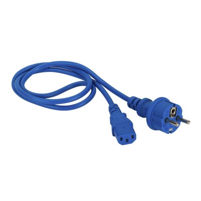 Шнур питания Lanmaster C13-Schuko прямая, 3х0.75, 220В, 10А, синий, 2 метра
