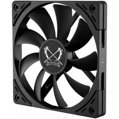 Кулер для корпуса/ Case Cooler Scythe Kaze Flex II 120 Slim (120x120x15mm, 4-pin PWM, 48CFM, 27.8dBA, 1800RPM, Black)