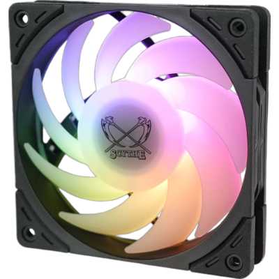 Кулер для корпуса/ Case Cooler Scythe Wonder Tornado 120 ARGB (120x120x26mm, 4-pin PWM, ARGB, 75.17CFM, 35.57dBA, 2500RPM, Black)