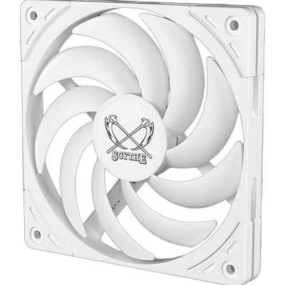 Кулер для корпуса/ Case Cooler Scythe Wonder Tornado 120 Slim White (120x120x15mm, 4-pin PWM, 34.31CFM, 26.36dBA, 2000RPM, White)
