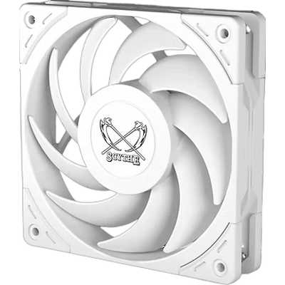 Кулер для корпуса/ Case Cooler Scythe Wonder Tornado 120 White (120x120x26mm, 4-pin PWM, 75.17CFM, 35.57dBA, 2500RPM, White)