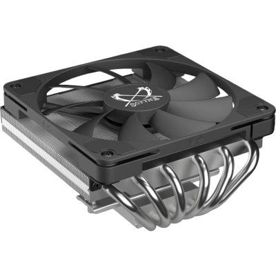 Кулер для процессора/ CPU Cooler Scythe Big Shuriken 4 (200W, 4-pin PWM, 67mm, Al/Cu, 6x6mm, 1x120mm, 51.98CFM, 31.78dBA, 1900RPM, S: 1851/1700/1200/115X, AM5/AM4, silver, black)