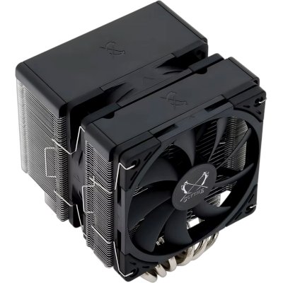 Кулер для процессора/ CPU Cooler Scythe Fuma 3 (230W, 4-pin PWM, 154mm, Al/Cu, 6x6mm, 2x120mm, 39.44/67.62CFM, 23.8/28.6dBA, 1500RPM, S: 1851/1700/1200/115X/2011(v3)/2066, AM5/AM4, silver, black)