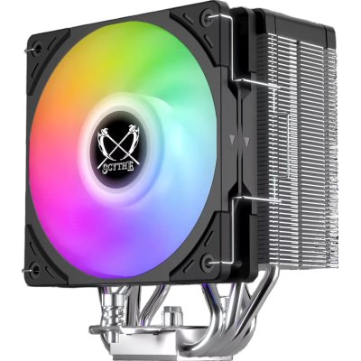 Кулер для процессора/ CPU Cooler Scythe Kotetsu Mark 4 ARGB (150W, 4-pin PWM, 155mm, Al/Cu, 4x6mm, ARGB, 1x120mm, 60.29CFM, 26.88dBA, 2000RPM, S: 1851/1700/1200/115X, AM5/AM4, silver, black)
