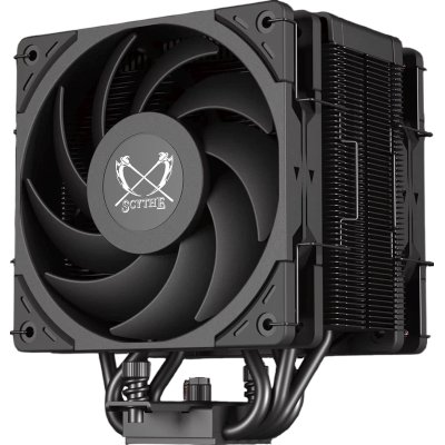 Кулер для процессора/ CPU Cooler Scythe Kotetsu Mark 4 DBE (200W, 4-pin PWM, 155mm, Al/Cu, 4x6mm, 2x120mm, 60.29CFM, 26.88dBA, 2000RPM, S: 1851/1700/1200/115X, AM5/AM4, black)