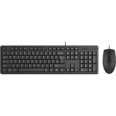 Комплект клавиатура+мышь A4Tech KR-3330S проводной, USB, 1200 DPI, чёрный