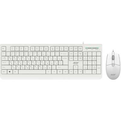 Комплект клавиатура+мышь Acer OCC400 проводной, USB, 2000 DPI, белый