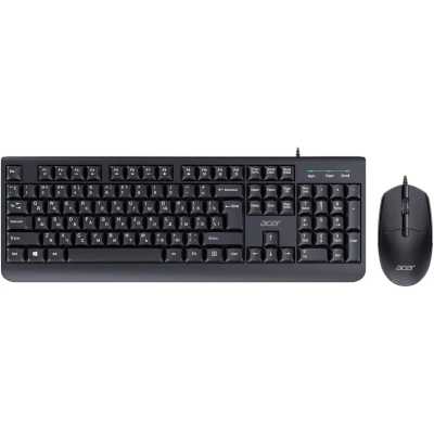 Комплект клавиатура+мышь Acer OCC400 проводной, USB, 2000 DPI, черный