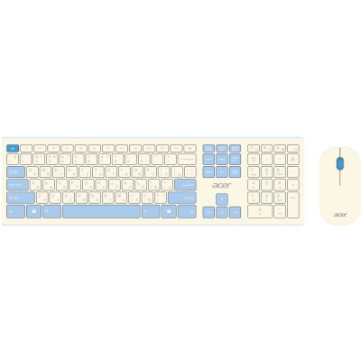 Комплект клавиатура + мышь Acer OCC205 беспроводной USB, 1200 dpi, белый/голубой