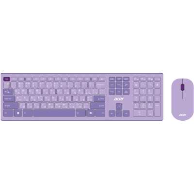 Комплект клавиатура + мышь Acer OCC205 беспроводной USB, 1200 dpi, фиолетовый