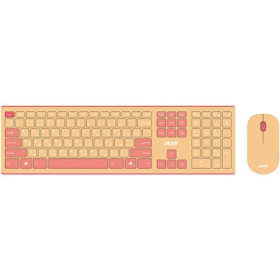 Комплект клавиатура + мышь Acer OCC205 беспроводной USB, 1200 dpi, розовый/бежевый