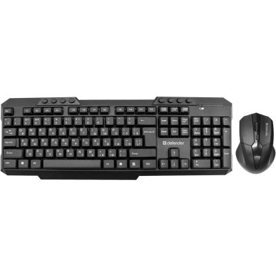 Клавиатура + мышь Defender Jakarta C-805 клав:черный мышь:черный USB беспроводная Multimedia (45804)