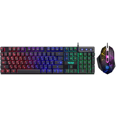 Комплект клавиатура+мышь Defender Nord GS-959 проводной, USB, 2400 DPI, чёрный