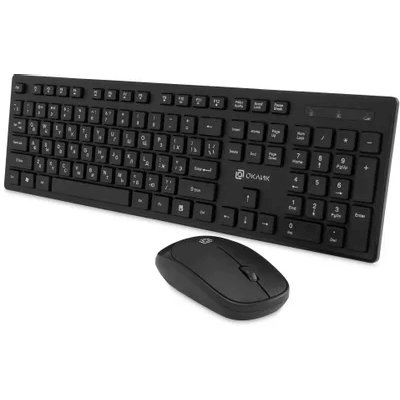 Клавиатура + мышь Оклик S255W клав:черный мышь:черный USB беспроводная Multimedia (1909361)