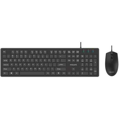 Клавиатура + мышь Philips SPT6264B USB 2.0 104/3 кнопки 800-2400dpi цвет черный (SPT6264B/60)