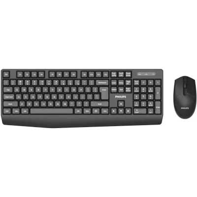 Клавиатура + мышь Philips SPT6337 2.4 Ghz, 104/3 кнопки,1600 dpi, цвет черный (SPT6337B/60)