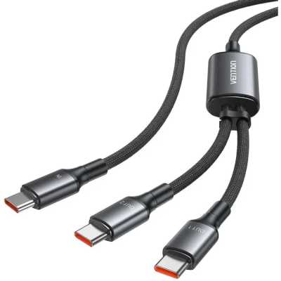 Кабель-разветвитель Vention USB 2.0 CM/USB-CM x 2 -1.3м 5A 140W Чёрный