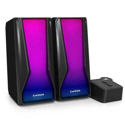 Акустическая система 2.0 ExeGate EX289687RUS Accord 230 (питание USB,Bluetooth, 2х3Вт (6Вт RMS), 60-20000Гц, черный, RGb подсветка)