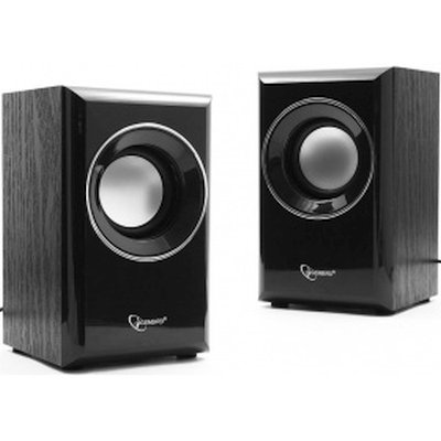 Акустическая система Gembird SPK-204, черный МДФ,2х3 Вт, регулятор громкости, USB