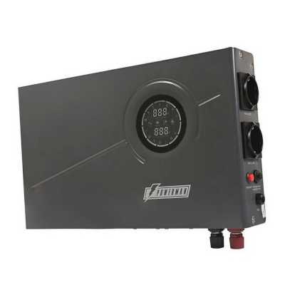 Источник бесперебойного питания POWERMAN Smart 800 INV, black, line-interactive, 800VA/480W, 140-275V, 2 Euro sockets, external battery 12V from 45Ah to 200Ah (not included), charging current 13A, LCD display, wall-mounted, 410mm x 268mm x 70mm, 8.98 kg.