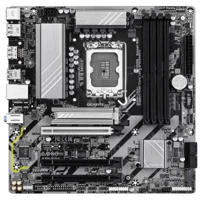 Материнская плата GIGABYTE B860M DS3H, LGA1851, Intel B860, 4xDDR5, 4xSATA, 2xM.2, 1xPCIe 5.0 x16, DisplayPort, HDMI, 1x2.5Gb LAN, 3x3.5 мм, 7.1, microATX