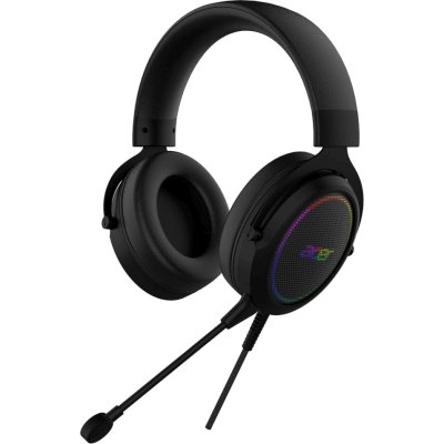 Гарнитура Acer AHW120 чёрный, проводная, USB, подсветка