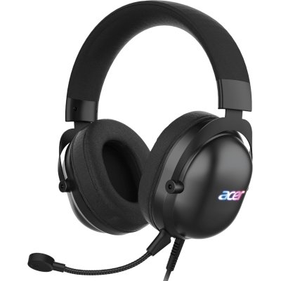 Гарнитура Acer AHW122 чёрный, проводная, USB, подсветка