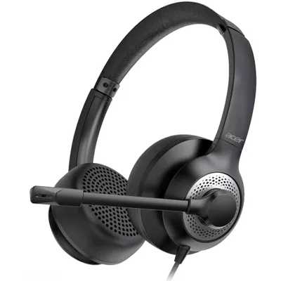 Гарнитура Acer OHW309 чёрный, проводная, USB/mini jack 3.5 мм