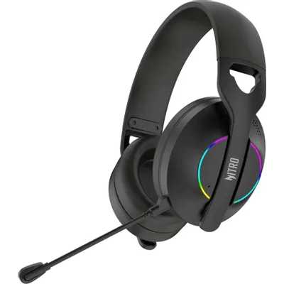 Гарнитура Acer OHR400 чёрный, беспроводная + проводная, USB/mini jack 3.5 мм, до 45 ч, подсветка