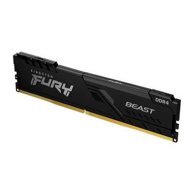 Оперативная память Kingston Fury Beast, DDR4, 32GB (1x32GB), 3600MHz, CL18, DIMM, с радиатором, черный