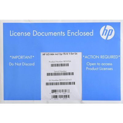 HPE iLO Advanced, 1 Server License, including 3yr 24x7 TS and Updates