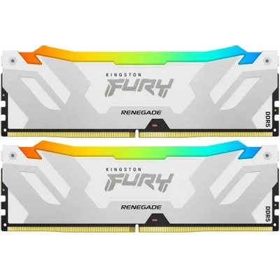 Оперативная память Kingston Fury Renegade, DDR5, 32Gb (2x16Gb), 6400MHz, CL32, DIMM, радиатор, RGB, белый