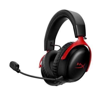 Гарнитура HyperX Cloud III S Wireless чёрный/красный, беспроводная, радиоканал, до 120 ч, съёмный микрофон, совместимость с PS5