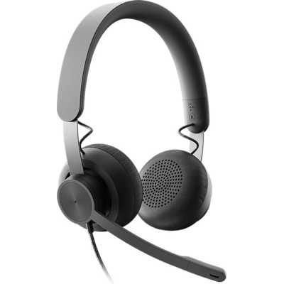 Гарнитура Logitech Zone Wired UC графит, проводная, USB-C, сертификация Microsoft Teams