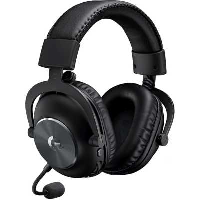Гарнитура проводная с микрофоном Logitech Pro X LIGHTSPEED черный мониторные BT оголовье (981-000907)