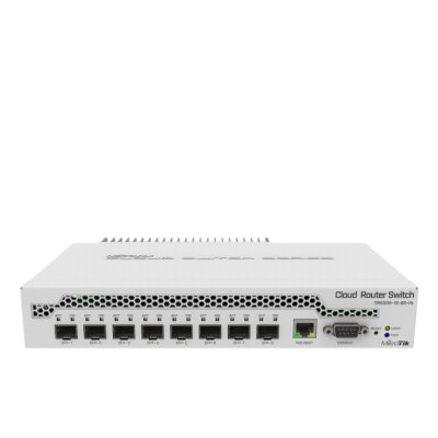 Коммутатор MikroTik CRS309-1G-8S+IN 8 SFP+, dual-core 800MHz CPU, 512MB RAM, POE, RS232 serial port