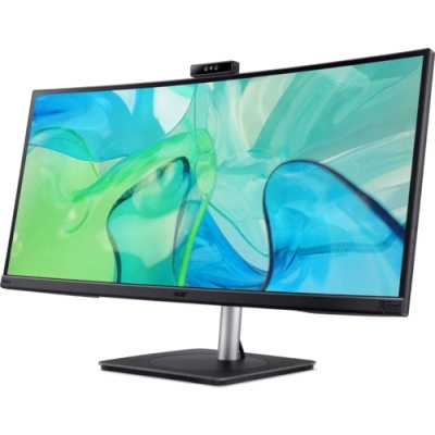 Монитор 34" Acer CB343CURDbemiiphcuzx IPS 3440x1440, 60 Гц, 4 мс, 21:9, 300 кд/м², 2xHDMI 2.0, DP, USB Type-C (90 Вт), USB Hub, HDR10, FreeSync, динамики, веб-камера 5 Мп, изогнутый экран (3800R), черный