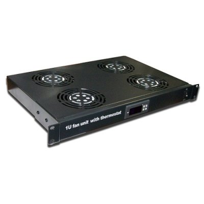 Блок вентиляторов Lanmaster (TWT-CBB-FANB4-RACK-T) 4 вент. с контроллером черный (упак.:1шт)