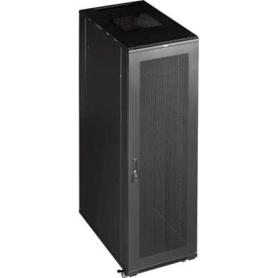 Шкаф 19" Business, 42U 600x800, черный, передняя дв. перфорир., задняя дв. распашная перфорир.