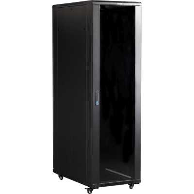 Шкаф 19" Business, 42U 800x1200, черный, передняя дверь стекло, задняя дверь распашная металл