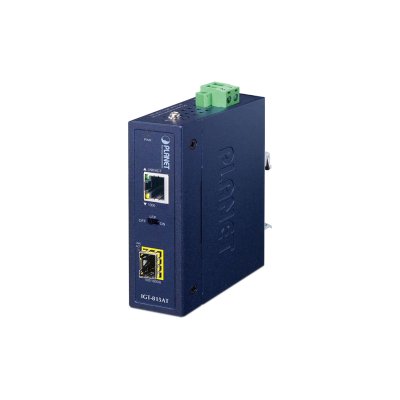 Медиаконвертор PLANET IGT-815AT IP30 Compact size Industrial 100/1000BASE-X SFP to 10/100/1000BASE-T Media Converter (-40 to 75 C, LFP Supported)