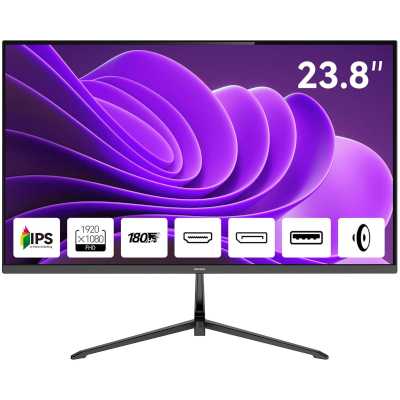 Монитор 23.8" Aiwa MD2410 IPS 1920x1080, 180 Гц, 1 мс, 16:9, 300 кд/м², 2xHDMI 2.0, DP, 3.5 Jack, динамики (2x2 Вт), HDR10, FreeSync, G-Sync Compatible, черный