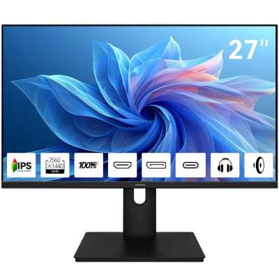 Монитор 27" Aiwa MQ271A IPS 2560x1440, 100 Гц, 4 мс, 16:9, 300 кд/м², HDMI 2.0, DP 1.2, USB-C (15 Вт), 3.5 Jack, динамики (2x3 Вт), FreeSync, G-Sync, черный