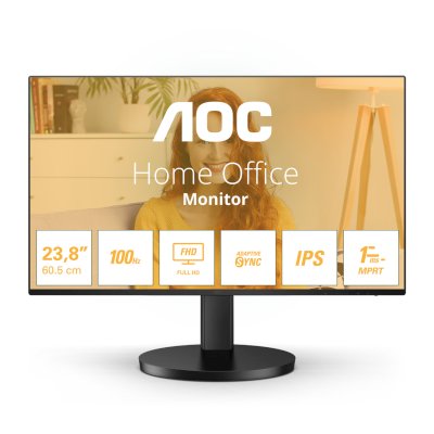 Монитор 23.8" AOC 24B3HA2 IPS 1920x1080, 100 Гц, 4 мс, 16:9, 250 кд/м2, 1xHDMI, 1xVGA, черный