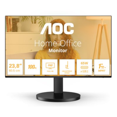 Монитор 27" AOC 27B3CF2 IPS 1920x1080, 100 Гц, 1 мс, 16:9, 250 кд/м2, 1xHDMI, USB-C, 1x3.5 мм, черный