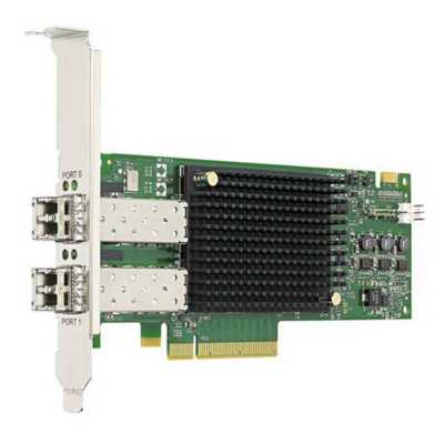 Адаптер главной шины Broadcom Emulex LPe31002-AP Gen 6 (16GFC), 2-port, 16Gb/s, PCIe Gen3 x8, LC MMF 100m, трансивер установлен, Upgradable to 32GFC