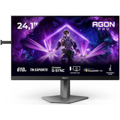 Монитор 24.1" AOC AGON PRO AG246FK TN 1920x1080, 540 Гц, 0.5 мс, 16:9, 400 кд/м², 2xHDMI 2.0, DP 1.4, 3.5 Jack, USB Hub (4x USB), HDR10, FreeSync Premium, черно-серый