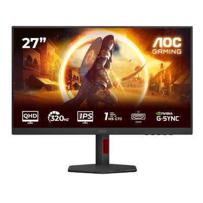 Монитор 27" AOC Q27G4SRU Black-Red с поворотом экрана (IPS, 2560x1440, 320Hz, 0.5 ms, 178°/178°, 400 cd/m, 1000:1, +2xHD